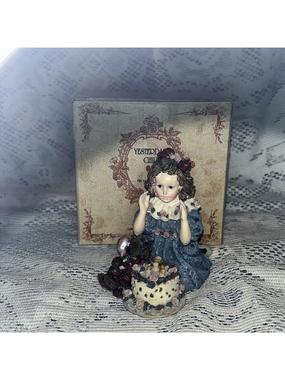 1995 Boyds Yesterdays Child Dollstone Collection Rebecca With Elliot Birthday